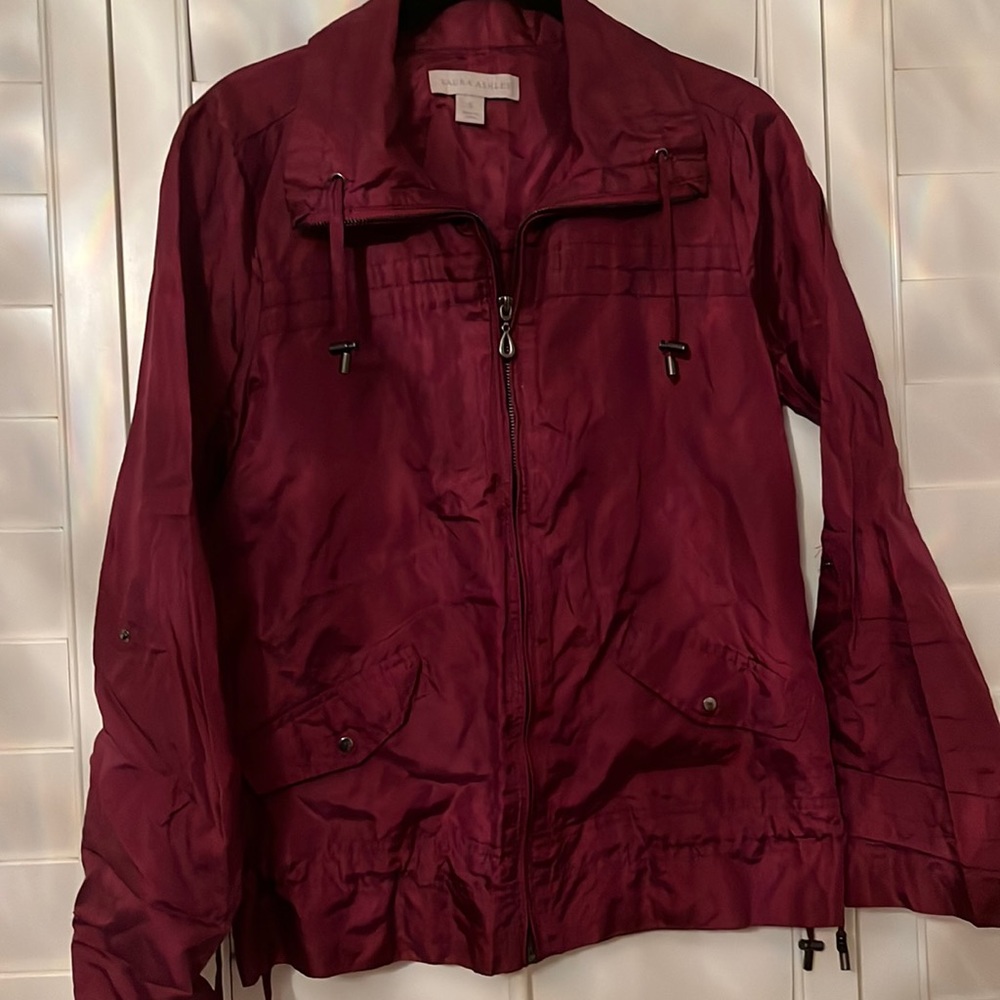 Laura Ashley Burgundy Light weight rain jacket coat